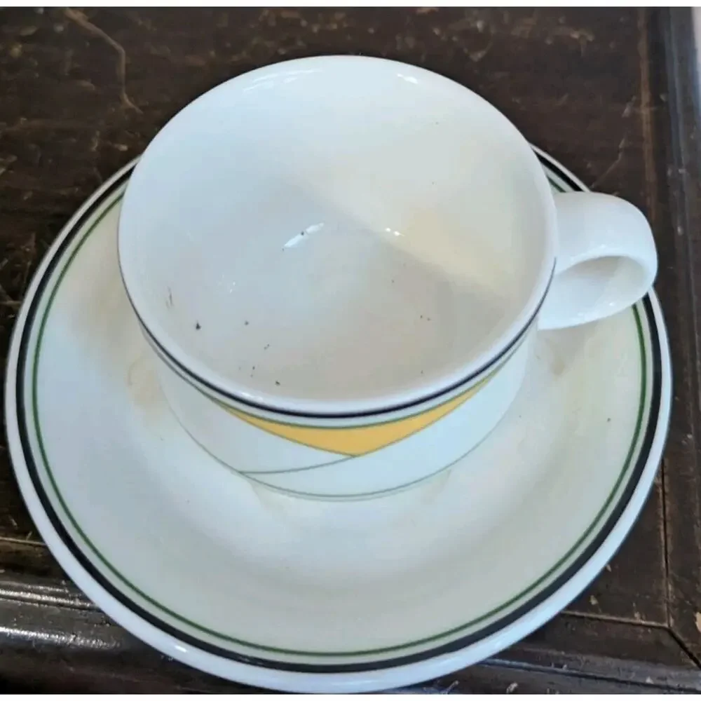Villeroy & Boch Trio Demitasse Cup Saucer Set Memphis Art Deco Postmodern